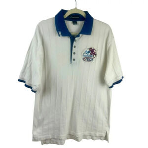 Vintage 90s Richard Petty Nascar Georgia Pacific Polo Shirt Men Large White